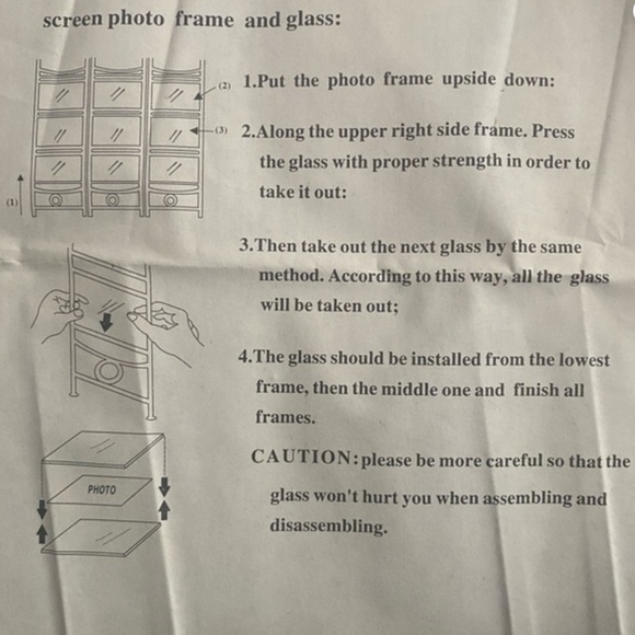 Black Rod 3 Panel Folding Photo Frame Screen - NWOT - Picture 8 of 9